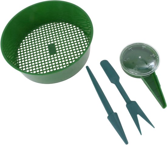 Tuin Gereedschap Set - Zaai Hulpmiddelen - Planten Verpotten - Antislip Handgreep - 21.5 cm - Groen