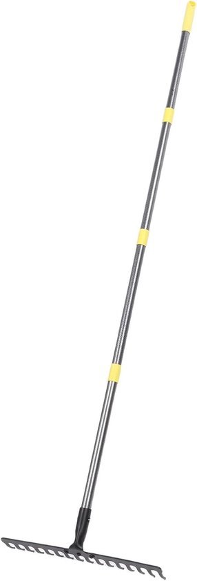 Tuin hark - Bladhark hark - Onkruid verwijderen - Verstelbare steel - 165cm lang - Metaal van Merkloos	