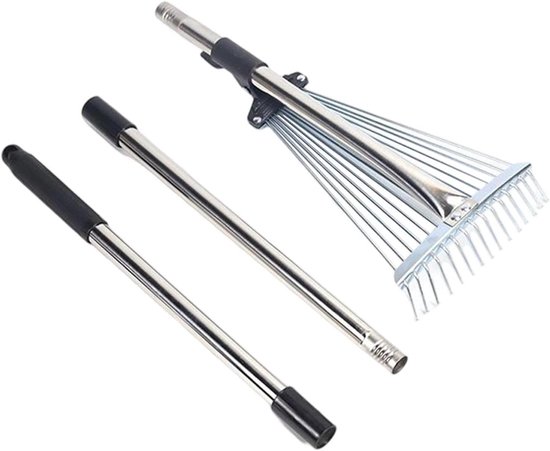 Tuin Hark - Onkruidhark Wiedgereedschap - Tuin Onderhouden - Roestvrijstalen Ontwerp - 137 cm - Zilver
