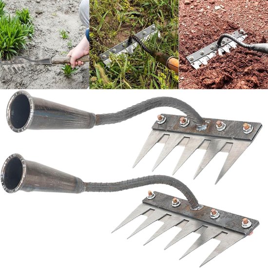 Tuin Houtschraper - Metaal Schraper - Onkruid Verwijderen - Verwijderbaar Ontwerp - 29 cm - Zwart