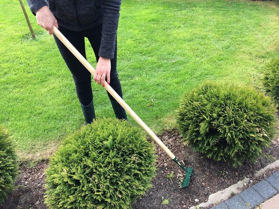 Tuin klauw - Bodemwoeler hark - Bodem losmaken - Stevige stalen constructie - 12 cm breed - Groen