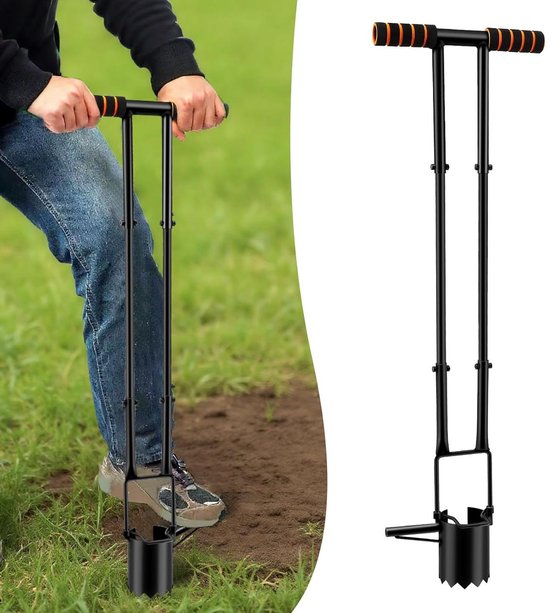 Tuin Klauwen Set - Bodemverbeteraar Bloemplanter - Bloemen Planten - Ergonomisch Dubbel Handvat - 95 cm Telescoop - Grijs