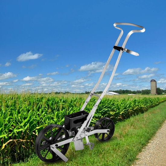 Tuin Push Zaaimachine - Handmatige - Tuin - Duw Zaaimachine - Aluminium en ABS - Rij Gewas Planter met Zes Verwisselbare Zaadplaten - Rijmarkering - voor Het Zaaien - Verschillende Gewassen - Groenten - Zaaien van Vounot
