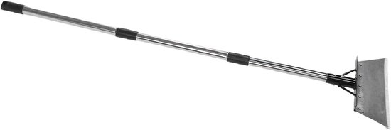 Tuin reinigingsschep - Platte schep schraper - Opritten schoonmaken - Verstelbare handgreep - 120 cm - Zilver