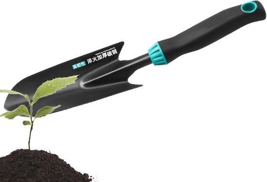 Tuin Schep Set - Handgereedschap Tuinieren - Planten Verpotten - Stevige Gietijzeren Constructie - 32.2 cm Lengte - Blauw