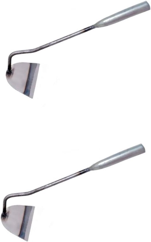 Tuin Schoffel Set - Wortelverwijderaar Handgereedschap - Bodem Losmaken - Roestvrij Staal - 33.5 cm - Zilver