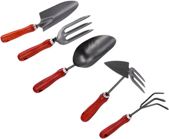 Tuin Schrepel Set - Bloemen Schepjes - Planten en Verpotten - Roestvrij Staal - 32 cm Lengte - Assorti