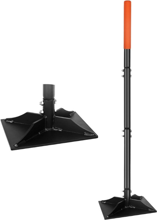 Tuin Stalen Stampers Met 45 Inch Handvat - Handmatige Stamp Tool - Duurzame Platte Stampers - Tuin Zware Plaat Stampers Voor Egaliseren Van Grond, Grind En Asfalt van Merkloos	