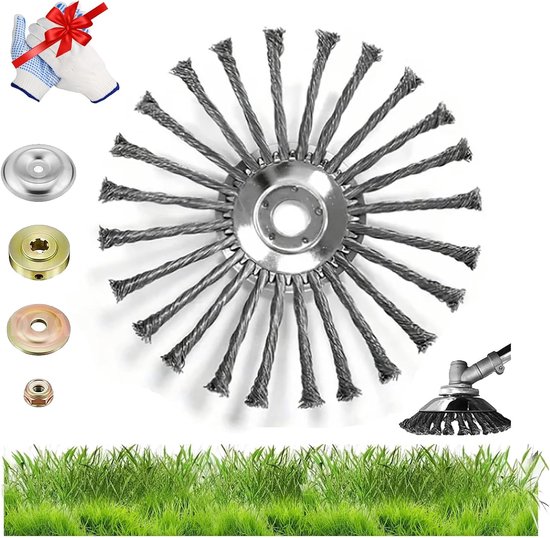 Tuin Trimmer Set - Onkruidborstel Grastrimmer - Onkruid Verwijderen - Onverwoestbare Trimmerkop - 6/8/10 Inch - Zilver