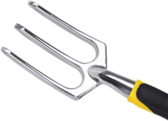 Tuin Vork - Handgereedschap Bodem - Grond Bewerken - Ergonomische Handgreep - 11 Inch - Zwart Geel