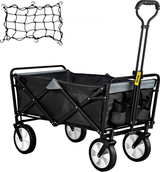 Tuin Wagen Transportwagen Strandkar Opvouwbare Wagenkar Oxford Stof Pe 600D Kampeerwagen met 4 Wielen Gereedschapswage Max Laad 80 kg Bagage van T