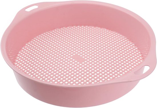 Tuin Zeef Set - Grond Zeef - Kleine Onderdelen Scheiden - Met Handvat - 3 Stuks - Roze