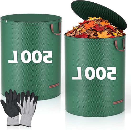 Tuinafval Zakken - Compostzakken Tuin - Tuinafval Verzamelen - Met Stevige Handvatten - 2x500 Liter - Groen van Merkloos	