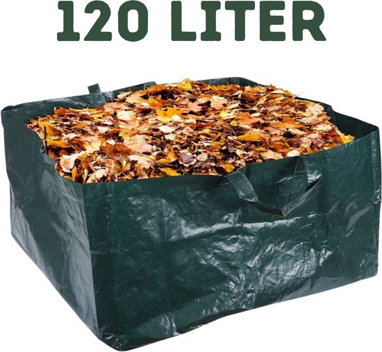 Tuinafvalzak 120L – Opvouwbare Groene Bladerenzak – Sterke Afvalzak voor Tuin, Gras & Snoeisel – 40x50x60cm van Merkloos	