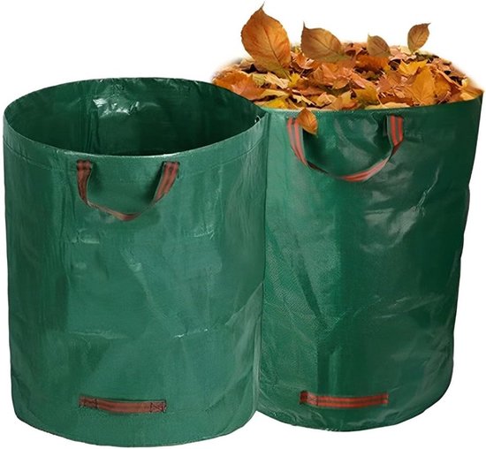 Tuinafvalzak - 2 Stuk 300L - Tuinafvalzak Opvouwbaar - Tuinzak - Bladzak - afvalzak tuin - Tuinzakken - onkruidzakken - groenafval zak - UV-bestendig - Waterafstotende tuinafvalzak - herbruikbaar - voor bladeren, puin, grasmaaisel en tuinafval van Merkloos	