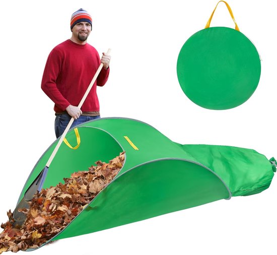Tuinafvalzak - Bladverzamelaar - Capaciteit 70 gallon - Draagbare opvouwbare bladzak - 210 * 85 * 54 cm - Opvouwbaar ophaalgereedschap - Milieuvriendelijk en herbruikbaar - Tuinafvalzak - Groen van Merkloos	