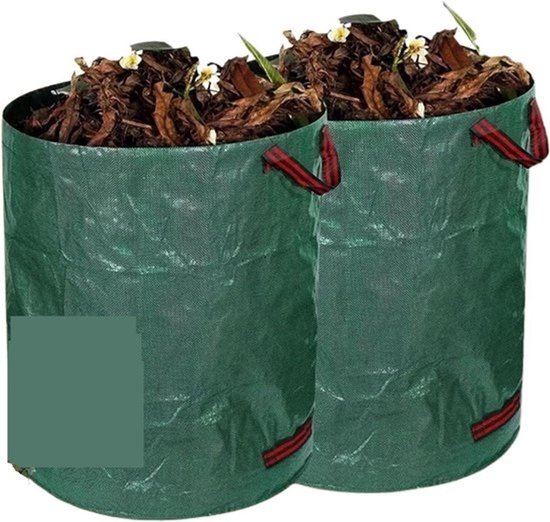 Tuinafvalzak - Grote opbergtas - Voor afval verzamelen - Waterdicht PP-materiaal - 300 liter - Groen