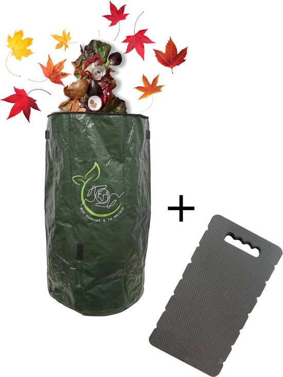 Tuinafvalzak inclusief Kniebeschermingsmat - Duurzame Tuinier set voor Comfortabel Werken in de Tuin - Combi set van Kinzo Garden