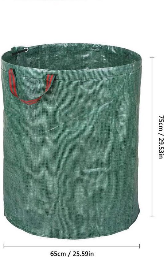 Tuinafvalzak - opvouwbare tuinafvalzak - afvalzak tuin - onkruidzakken - bladzakken - tuinafval - groenafval zak - gebruik voor tuinonderhoud - puin zak - 270 Liter - Waterafstotende tuinafvalzak - tuin tas - groenafvalzak - snoeiafval zak