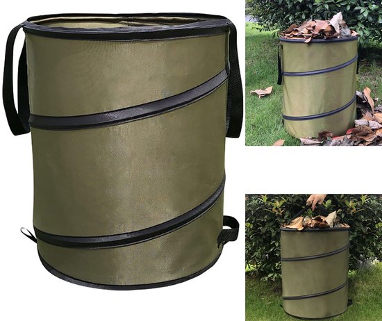 Tuinafvalzak - opvouwbare tuinafvalzak - afvalzak tuin - onkruidzakken - bladzakken-Tuinbenodigdheden - Draagbaar en opvouwbaar - Oxford-doek - Campingprullenbak - Milieuvriendelijk en herbruikbaar - Groen - Inhoud 10 gallon van Merkloos	