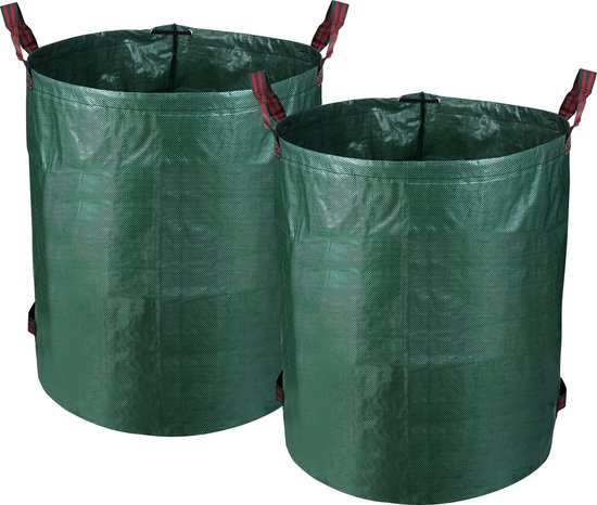 Tuinafvalzak - opvouwbare Tuinzak - 272 Liter 2 stuks - onkruidzakken - bladzakken - Zak voor Tuinafval - herbruikbaar van Merkloos	