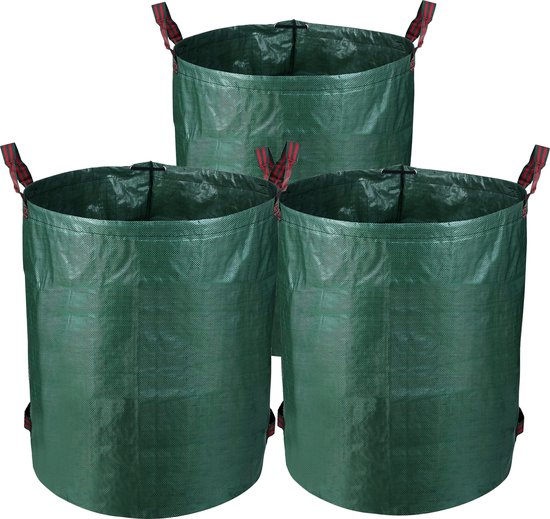Tuinafvalzak - opvouwbare Tuinzak - 272 Liter 3 stuks - onkruidzakken - bladzakken - Zak voor Tuinafval - herbruikbaar van Sorara