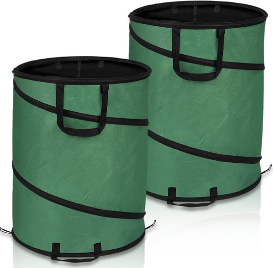 Tuinafvalzak Pop Up Set van 2 - opvouwbare Tuinzak 170 Liter - Oxford doek onkruidzakken - Tuinafvalemmer - Zak voor Tuinafval - herbruikbaar van Merkloos	
