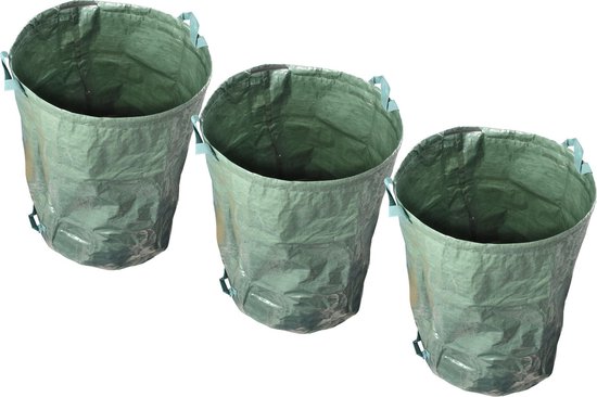 Tuinafvalzak | Set van 3 Tuinafvalzakken | Ø45 x 70 cm | 110 liter | Stijve Vorm | Bladzakken Onkruidzak van GLCN.