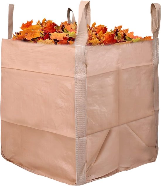 Tuinafvalzak, stabiel, 750 liter, tuinafvalzak, zelfstaand, 4 handgrepen, tuinzak, bladzak, zak, grote afvalzak, voor gras, bladeren, tuinafval, groensnede, 1 stuk van T