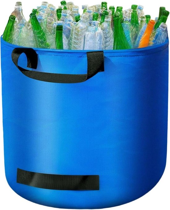 Tuinafvalzakken Herbruikbaar - Opvouwbare Zakken - Tuin Opruimen - Met Handgrepen - 45 x 45 x 38 cm - Blauw