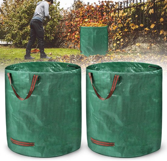 Tuinafvalzakken - Loofzakken Compostzakken - Tuinonderhoud Opruimen - Zelfopstellend Stabiel - 272 Liter 8 Stuks - Groen