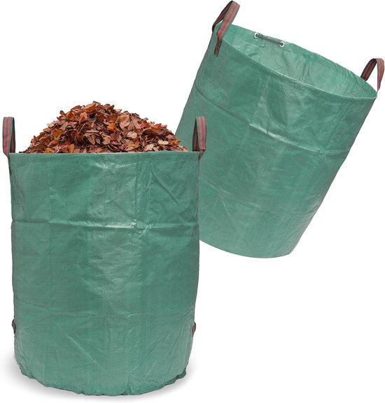 Tuinafvalzakken Set - Grote Opbergzakken - Tuinonderhoud - Stabiel Zelfstaand - 2 x 272 Liter - Groen