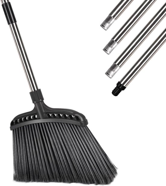 Tuinbezem Heavy Duty - 38 cm breed, met stijve haren en 142 cm uitschuifbare steel van VeroTech