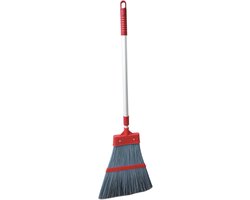 Tuinbezem Telescoopsteel - Buitenbezem Veeg - Terras Schoonmaken - Verstelbare Lengte - 105 tot 150cm - Rood