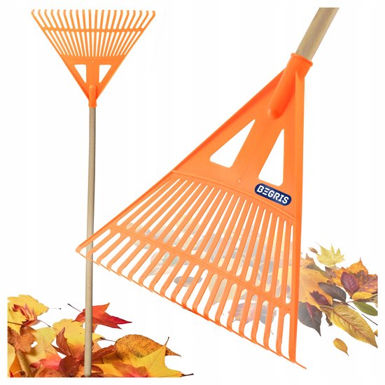 Tuinbladhark met steel - 20 tanden, kunststof kop, 150cm steel