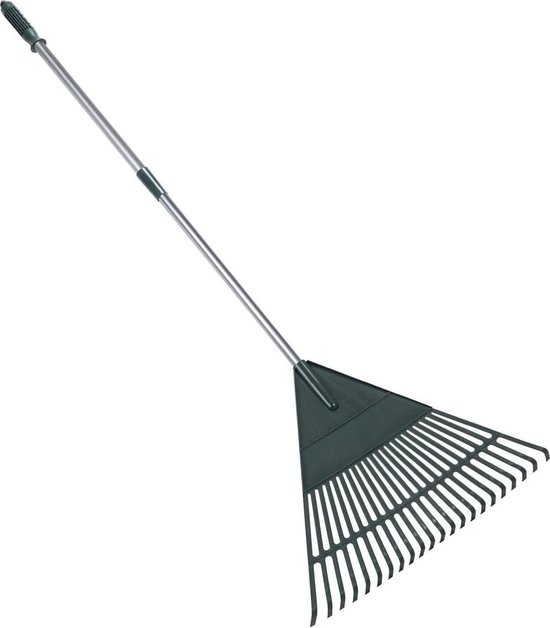 Tuinbladhark verstelbaar lichtgewicht stalen handvat poly struikhark - voorjaarstuinieren 22 tanden 106 cm tot 150 cm Leak Rake van T