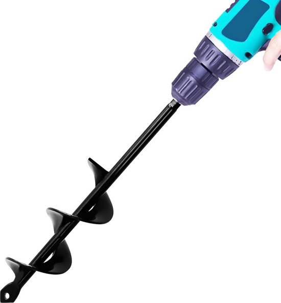 Tuinboor - Grondboor - Boor voor het planten - Spiraalvormige tuinboor - aardegatboor - 4*45cm - voor 3/8" zeskantboormachine - voor het planten en mengen van zaden van DeWokker