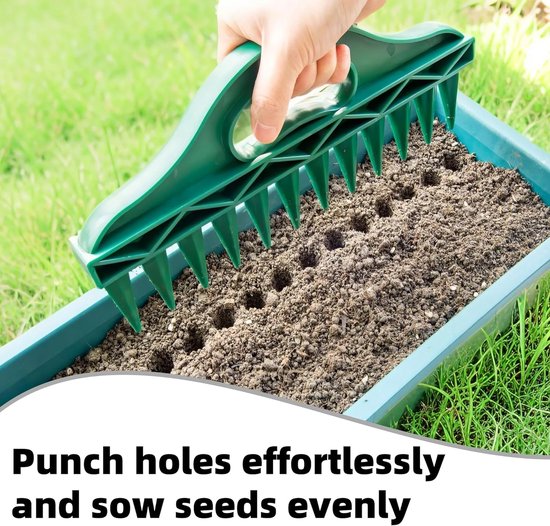 Tuinbouwgereedschap met 12 gaten met zadenverdeler voor snel in de bodem booren voor het zaaien van groenteplantenzaden van Merkloos	