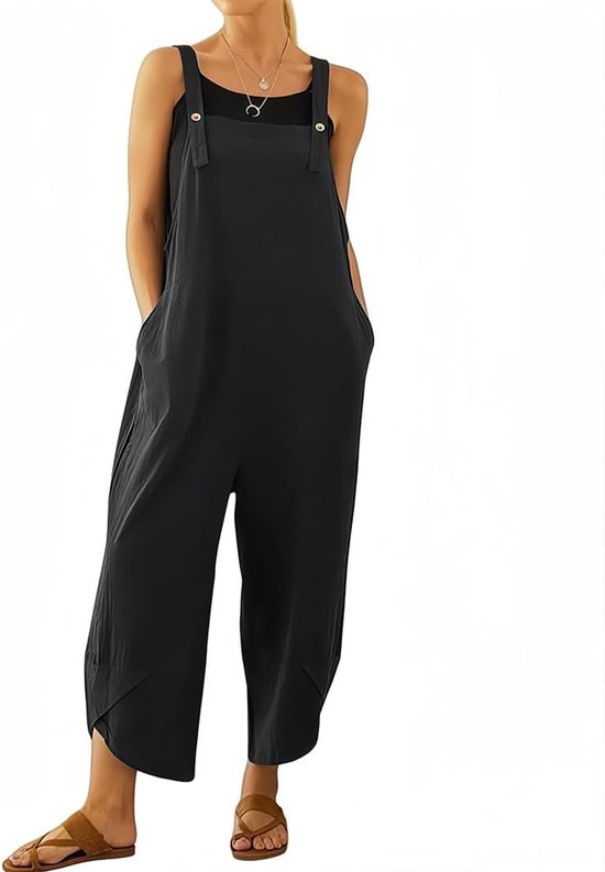 Tuinbroek voor dames, casual overall voor dames, verstelbare losse bib pants, overall, baggy, jumpsuit, romper, zomerbroek met bandjes