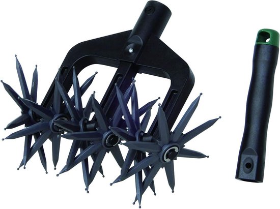 Tuinfrees 2-in-1 - Garden Star-frees voor zaadvoorbereiding en losmaken van de grond - Handmatige cultivator / rollencultivator voor tuin, gazon, onkruid, rolschoffel, staalgrondkruim - Zonder handvat van Relaxdays