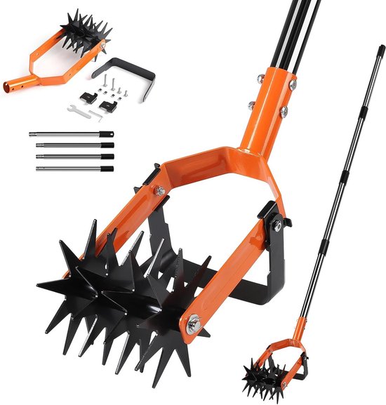 Tuinfrees met 4-delige RVS Handgreep - Tuin Cultivator en Onkruidbestrijding in Één Apparaat voor Bodemverbetering en Losmaken van de Aarde
