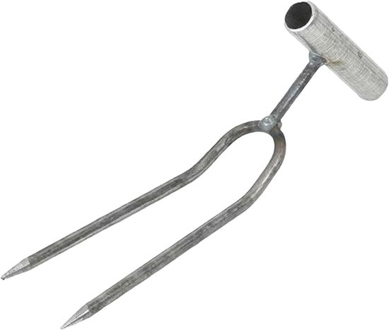Tuingereedschap Handvork - Koolstofstaal Met 2 Tanden - Bodemlosser En Onkruidverwijderaar - Voor Achtertuin En Kas - Afmeting 27x9.5x4 cm