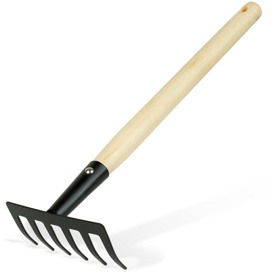 Tuingereedschap - hark - 50 cm - met houten handvat [11295E]