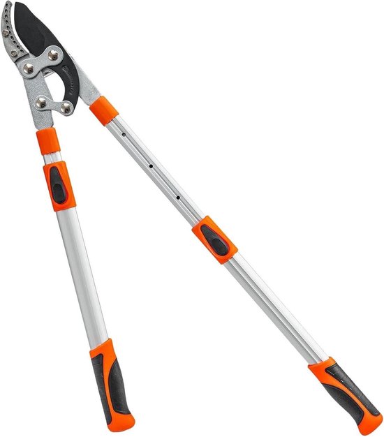 Tuingereedschap - Lange steel snoeischaar - Takken snoeien - Uitschuifbaar ontwerp - Tot 97 cm - Oranje wit