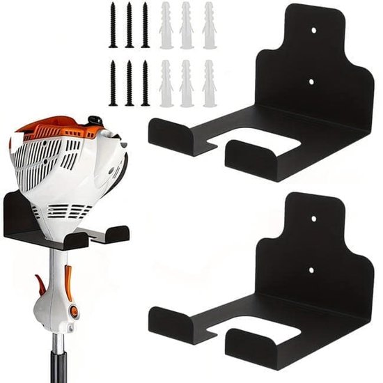 Tuingereedschap Muurbevestiging – Muurhaak voor Bosmaaier, Grasmaaier en Garageopslag - 2-Pack van Merkloos	