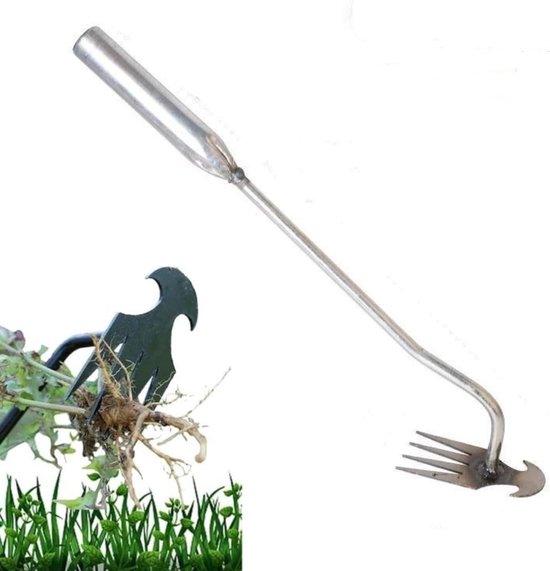 Tuingereedschap - Onkruidsteker - Onkruid wieden - Ergonomisch ontwerp - 30 cm - Zilver
