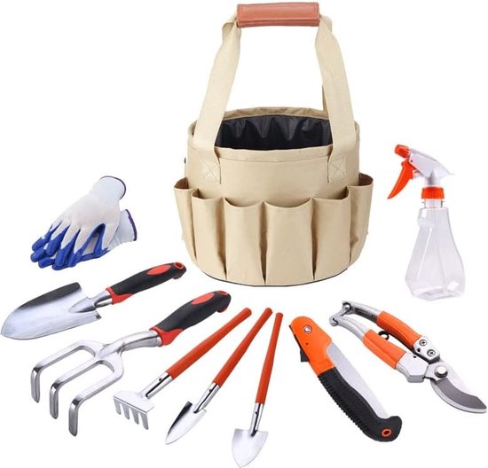 Tuingereedschap set - 10 delig - Tuinieren - Tuinset - Tuinonderhoud - Plantenschep - Tuinschep - Tuinhark - Bonsai Gereedschap Set - Bonsai boompje verzorgingskit - Tuingereedschap - schaar van Tuingereedschap.