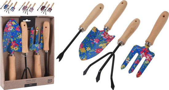 Tuingereedschap set 4 delen Zwart van T