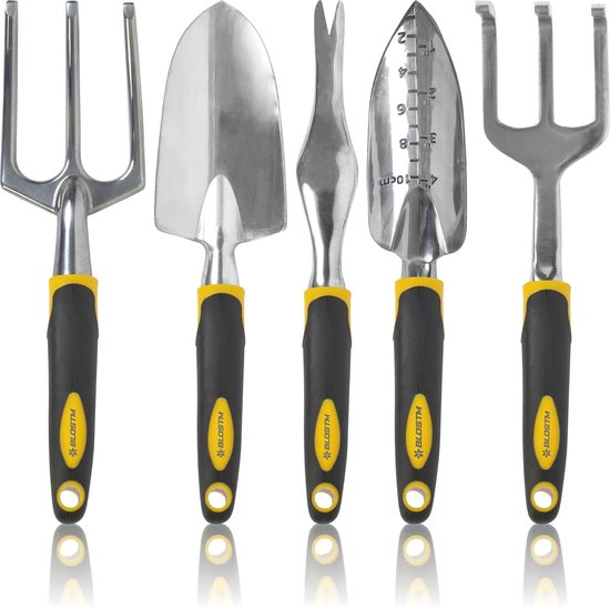 Tuingereedschap Set 5 STKS - Ergonomische Heavy Duty Set met Anti-Roest Tuin Troffel en Vork voor Efficiënt Tuinieren