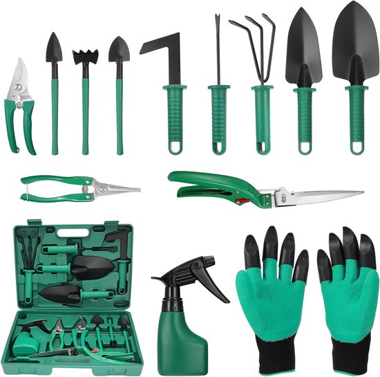 Tuingereedschap Set - Bonsai Gereedschap - Planten Snoeien - 13 Delig Inclusief Handschoenen - 43 x 34 x 11 cm